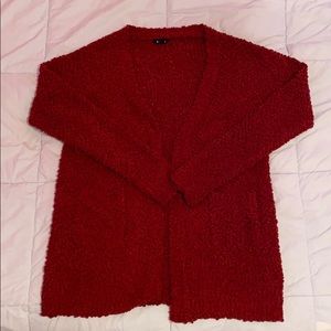 Maroon popcorn style cardigan